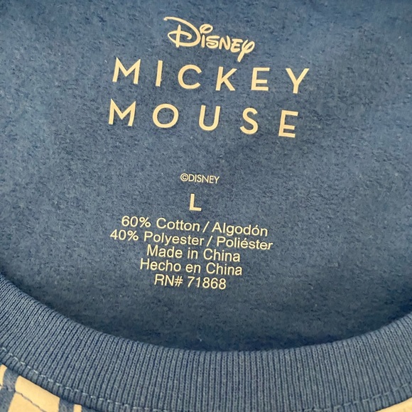 Disney Mickey Mouse Blue & White Oversized Sweatshirt Size Large - Picture 4 of 4